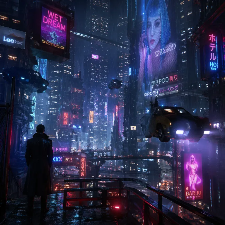 Cyberpunk city concept art made with the AI image generator