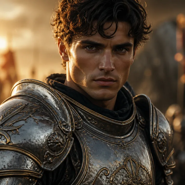 AI photo face swap example turning a portrait into an epic fantasy knight