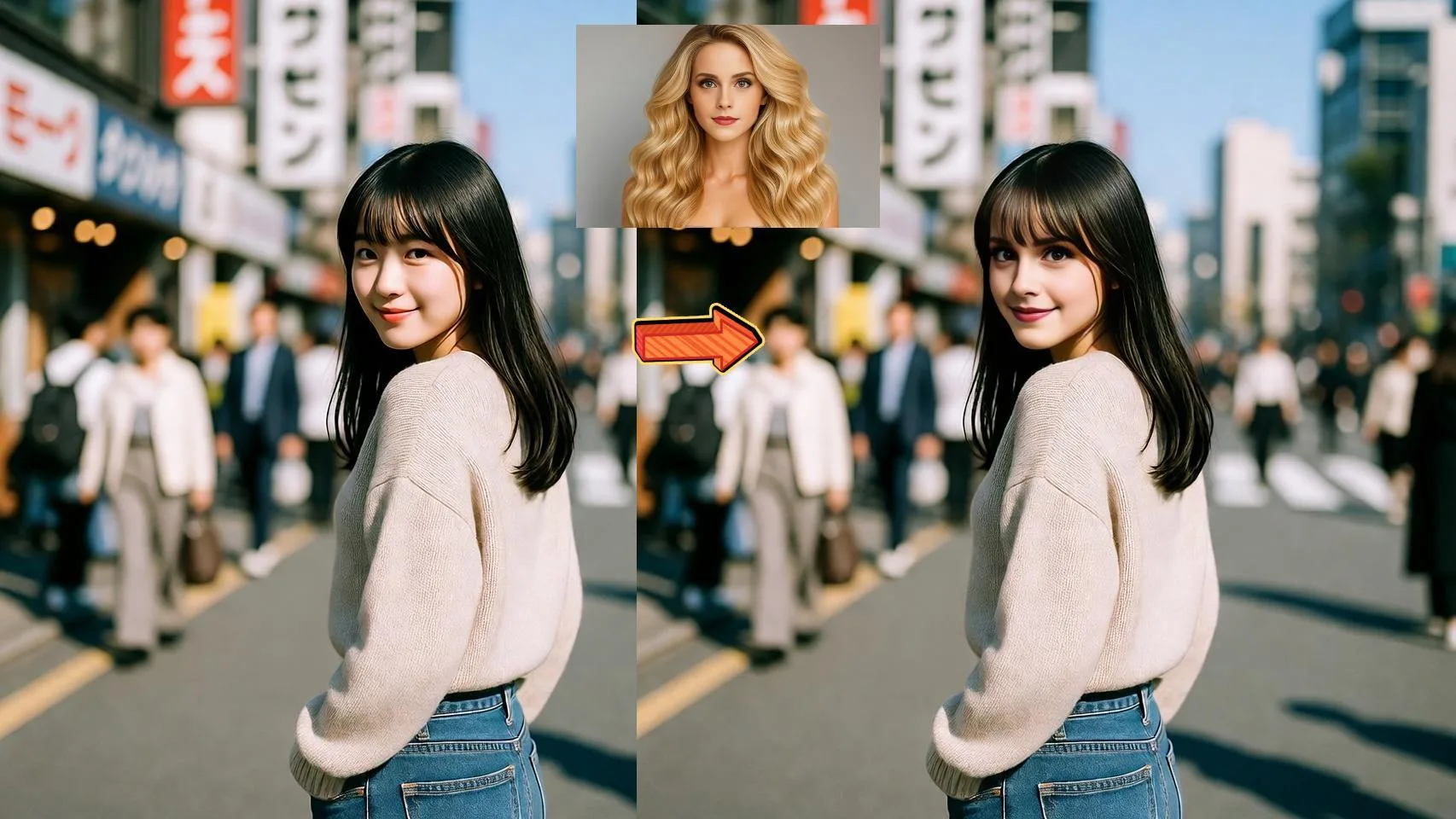 Result after AI face swap, a brand-new face