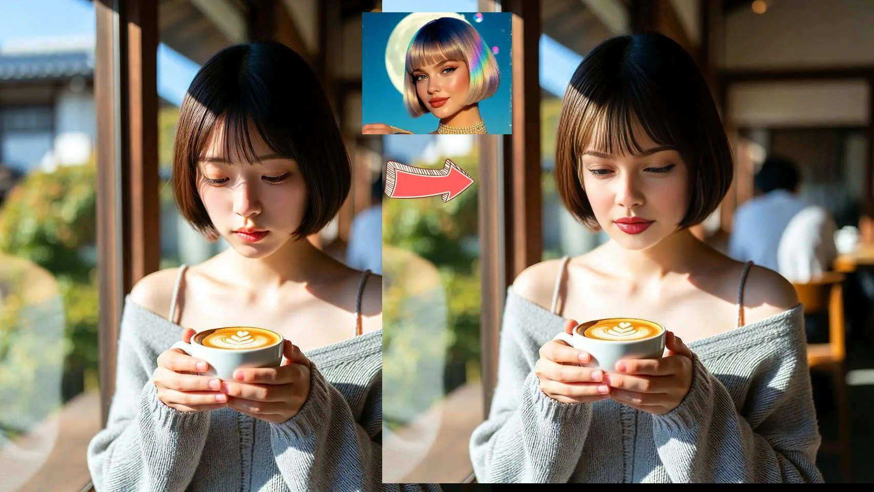 Result after AI face swap, a brand-new face
